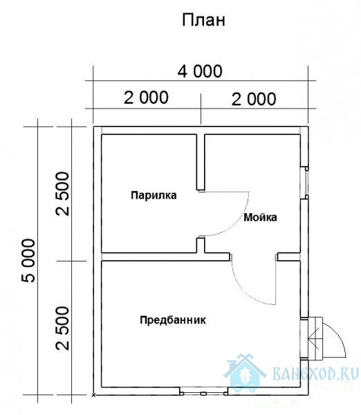 Каркасная баня 4 на 5 с крыльцом