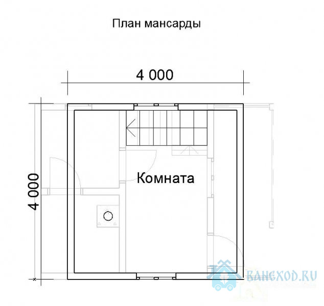 Баня из бруса 4 на 5.5 с мансардой